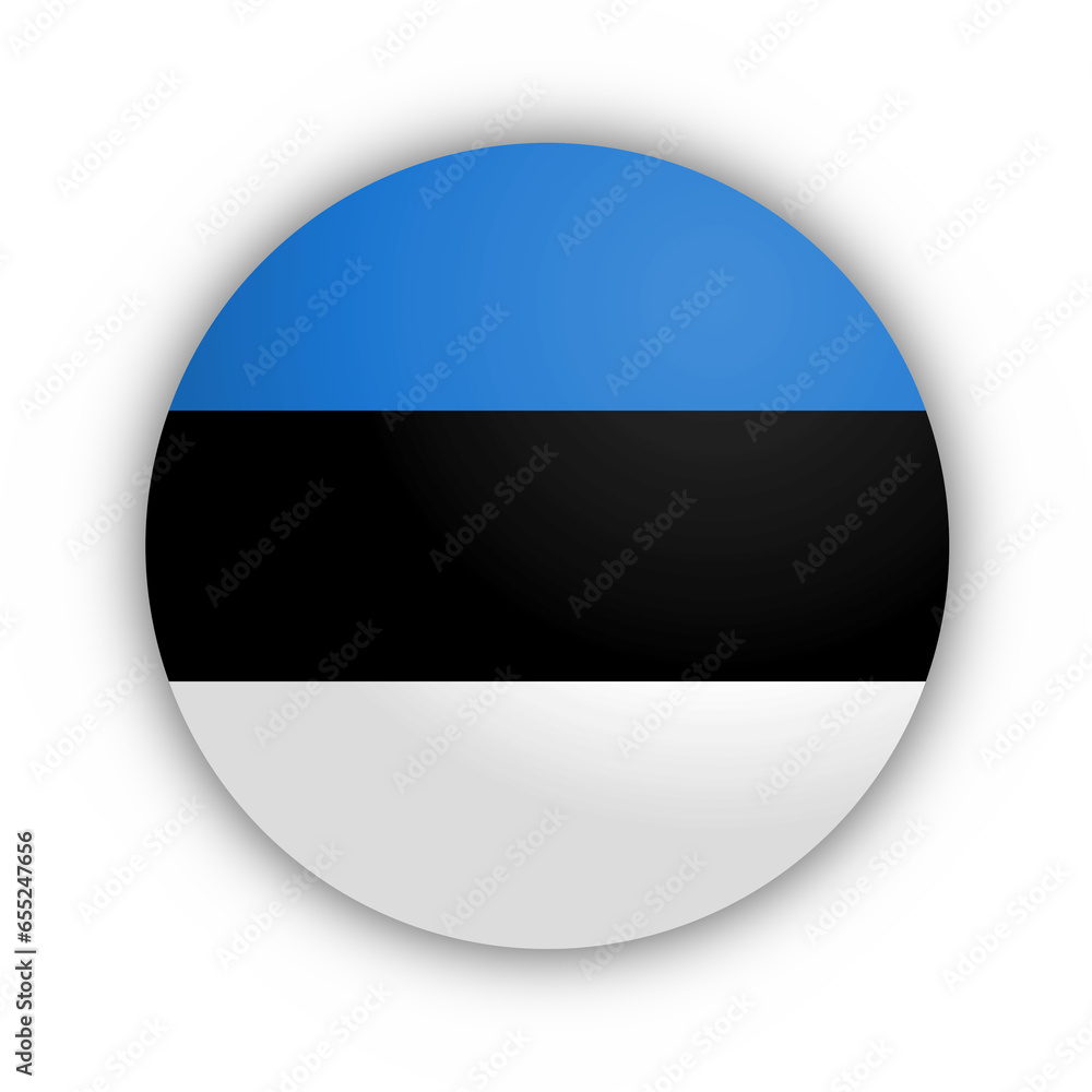 Flaga Estonii Przycisk - obrazy, fototapety, plakaty 