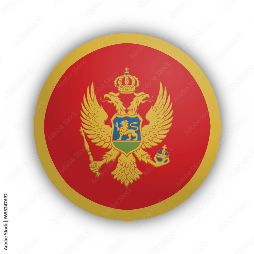 Flaga Czarnogóry Przycisk - obrazy, fototapety, plakaty 
