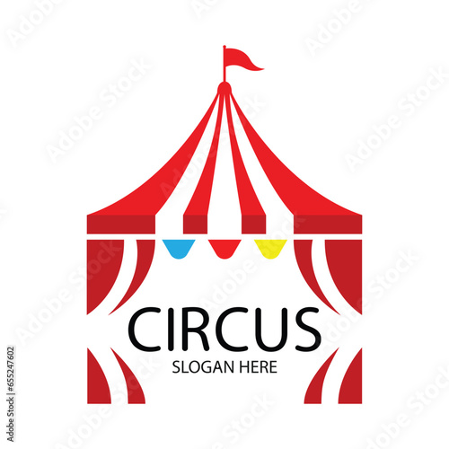 circus tent logo design template illustration on white background	