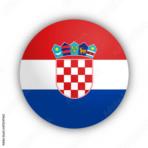 Flaga Chorwacji Przycisk. Chorwacja Przycisk
