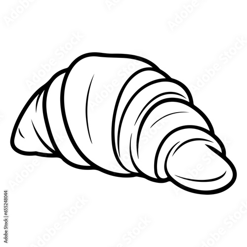croissants and sweet rolls. French croissants, A hand-drawn sketch and drawn croissant icon badge bakery.