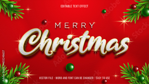 Editable text effect merry christmas mock up
