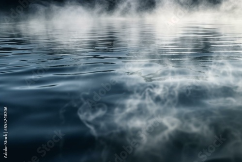 stunning misty vapor in water with mirrored surface. blended patterns. creative detail. Generative AI