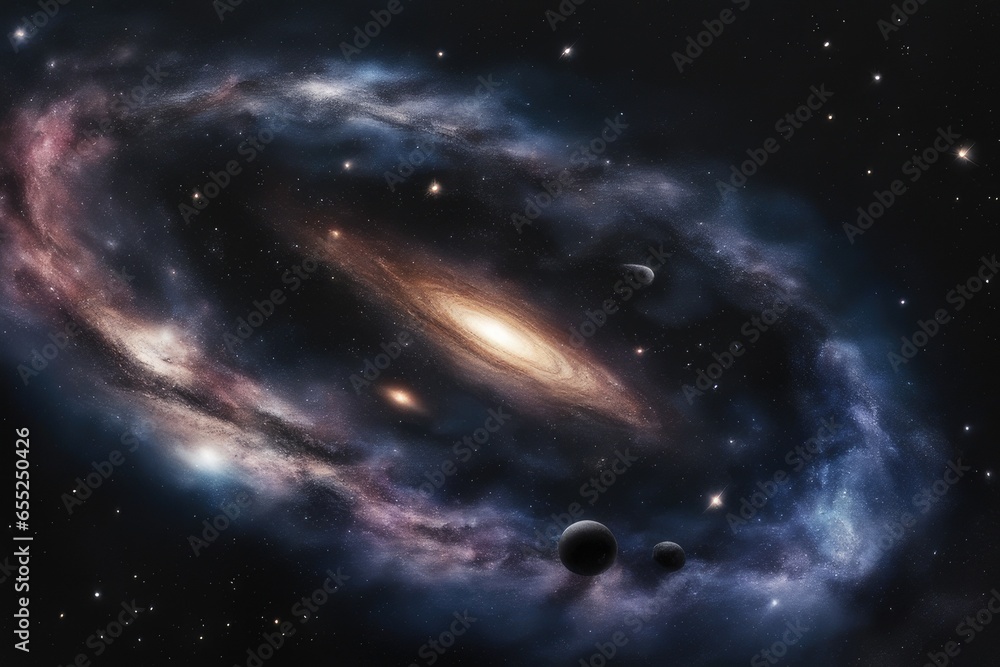 Fototapeta premium Pitch black galactic sky