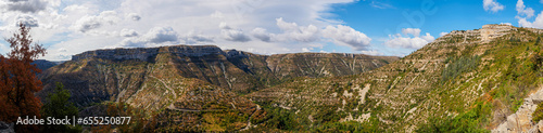 Panoramic view of the hike around the cirque de Navacelles, Hérault, France