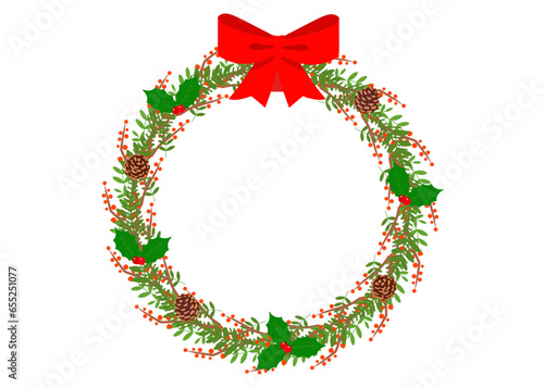 クリスマスリースのイラスト