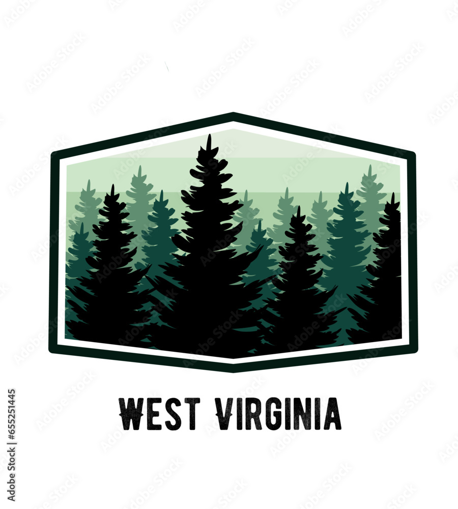 Fototapeta premium vector of west virginia forest perfect for print, apparel design, etc