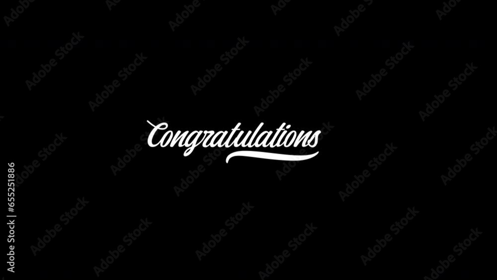 Congratulation Text Animation, 4K, Lettering Motion Graphic Congratulation Text Animation, 4K, Lettering Motion Graphic