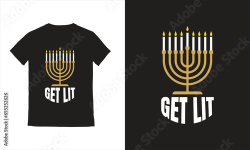 Happy Hanukkah with candles celebrates the light Jewish holiday's illustration.