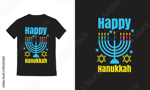Happy Hanukkah with candles celebrates the light Jewish holiday's illustration.
