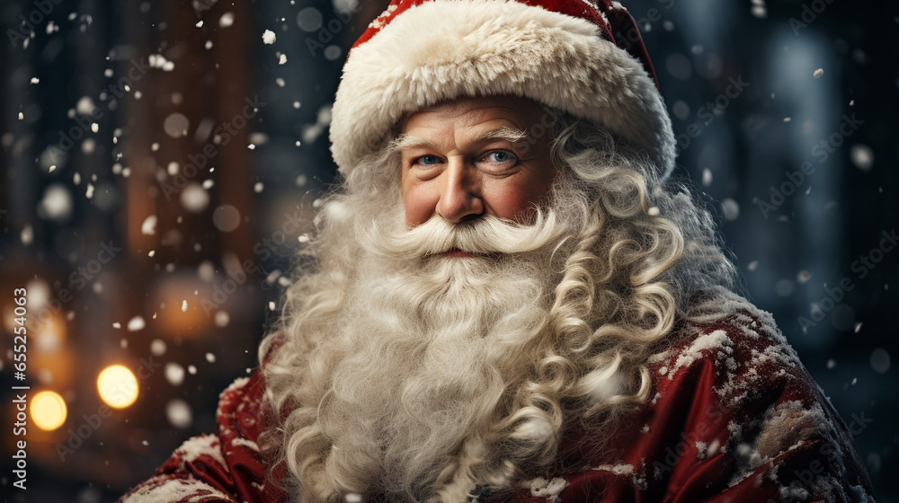 Close up portrait of a Santa clause Christmas celebration, generative ai Close up portrait of a Santa clause Christmas celebration, generative ai