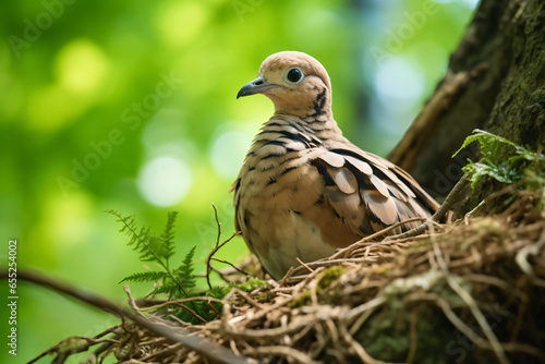 Bird Turtledove in their nest