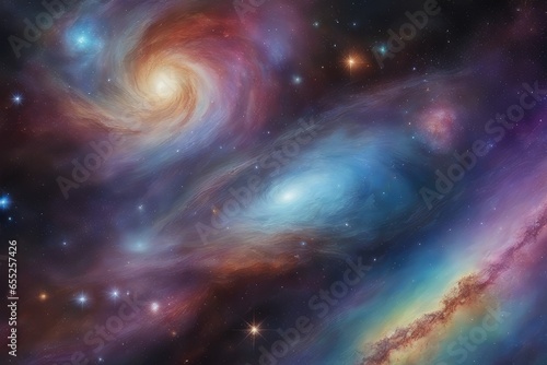 Vibrant galactic cosmos artwork