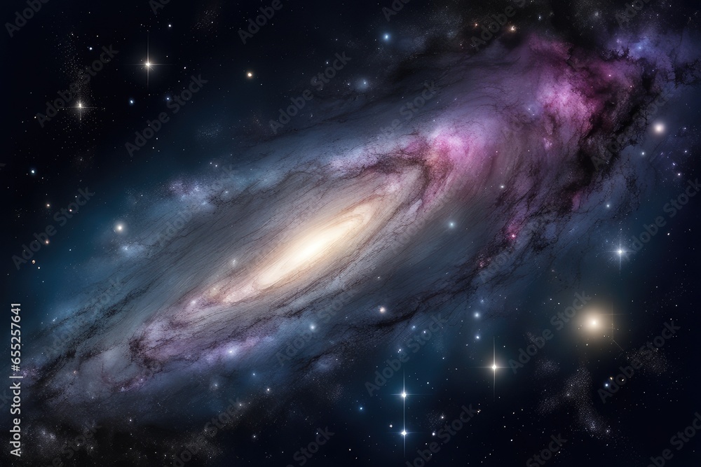 Fototapeta premium Rainbow-hued interstellar canvas layout