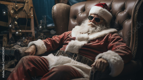 Santa Claus's rest after christmas, Generative AI