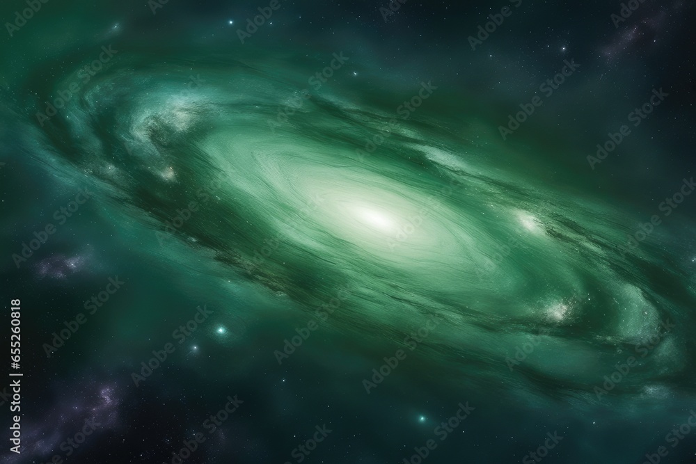 Fototapeta premium Minty green outer space view design