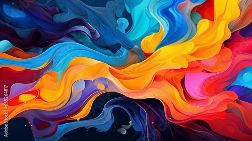 Dynamic and Chaotic Colorful Abstract Pattern