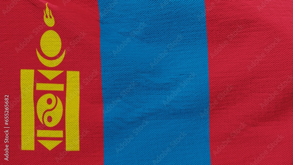 Mongolian flag with fabric look Mongolian flag with fabric look