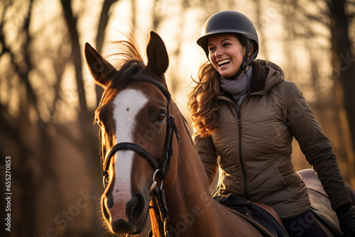 The playful interaction between a rider and their horse during a training session, symbolizing the love and creation of joyful equestrian bonding, love and creation