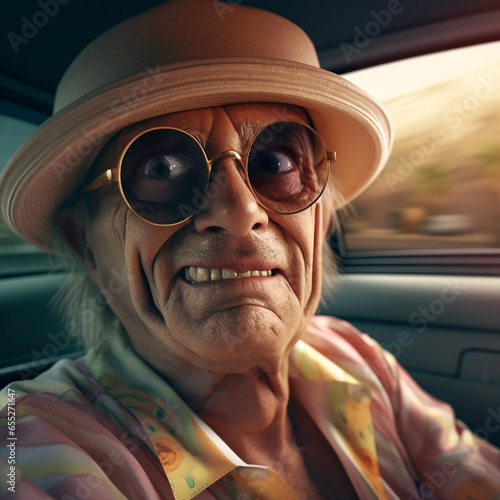 Screaming Man with Tinted Glasses in Car - A Hilarious Nod to the Wild & Weird 