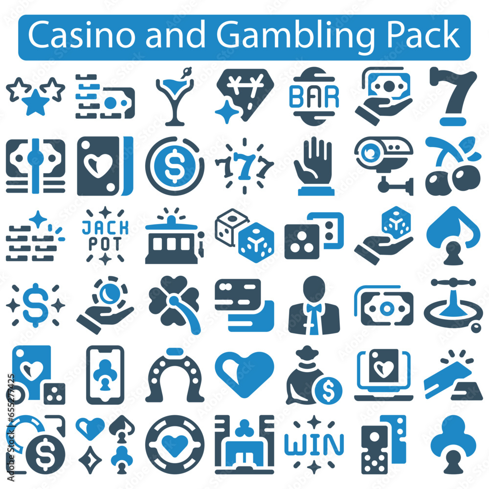 Casino and Gambling icon set vector illustration.Collection of vector flat icons with elements for mobile concept and web app