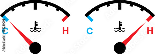 Temperature car gauge icon meter