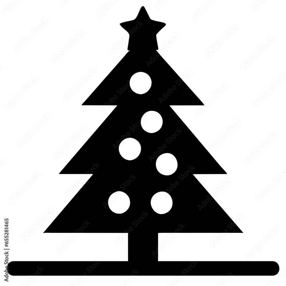 Fototapeta premium Christmas tree line icon