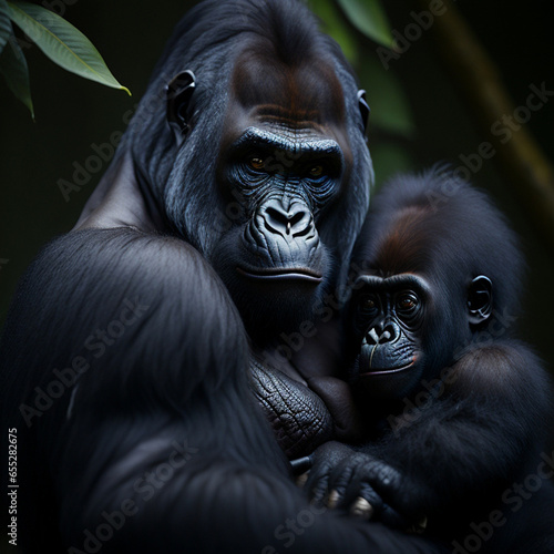 Gorilla in the Jungle Photography, generative ai