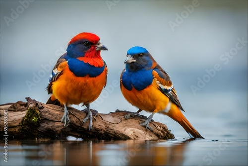 red and green parrots