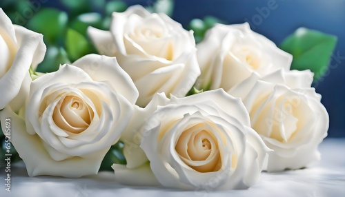 A cascade of fresh  silky white roses  their delicate petals whispering promises of love and purity