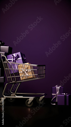 Purple Shopping Cart for Black Friday Social Media