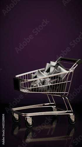 Purple Shopping Cart for Black Friday Social Media