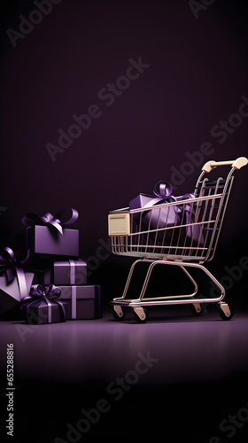 Purple Shopping Cart for Black Friday Social Media