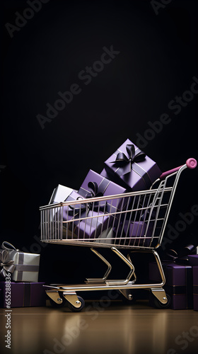 Purple Shopping Cart for Black Friday Social Media