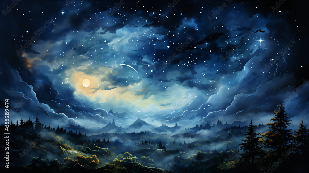 Naklejka premium sky with stars or cloud or sun