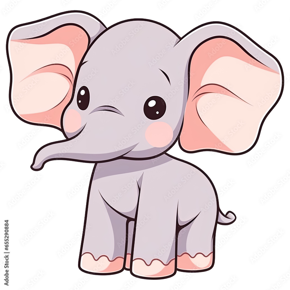 Naklejka premium Chibi Elephant Clipart