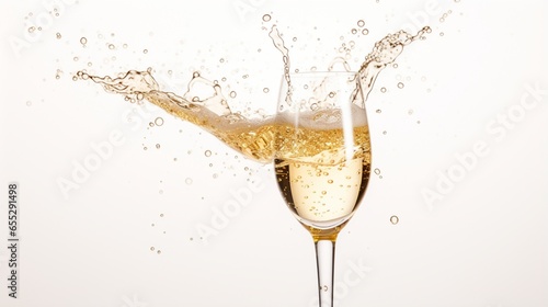 an artful image of a glass of champagne being gently poured Bubbly Bliss Rises in a Glass Bathed in Light and Elegance