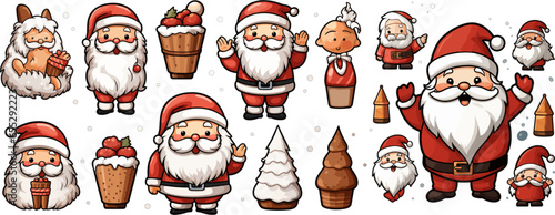 santa claus x mas sticker set