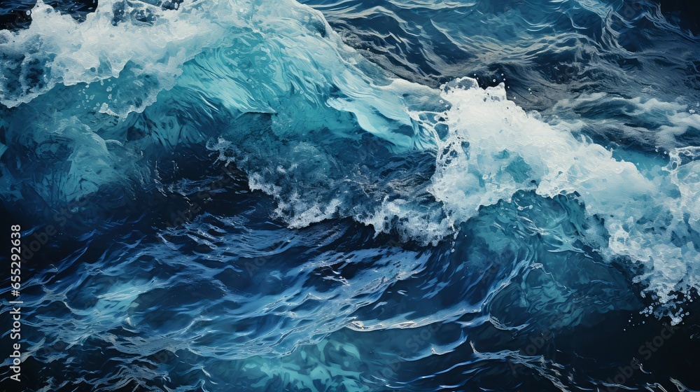 Illustration of blue waves in the ocean