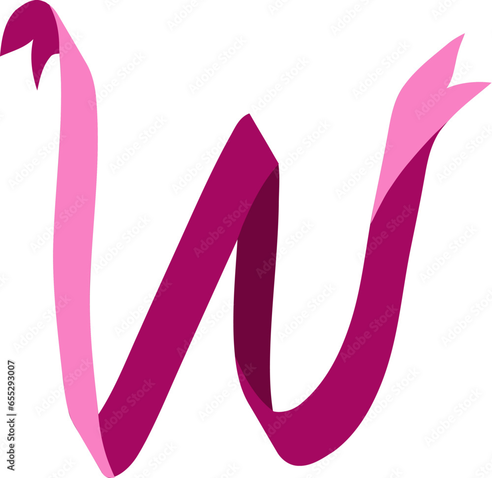 Ribbon Alphabet Letter W Ribbon Alphabet Letter W