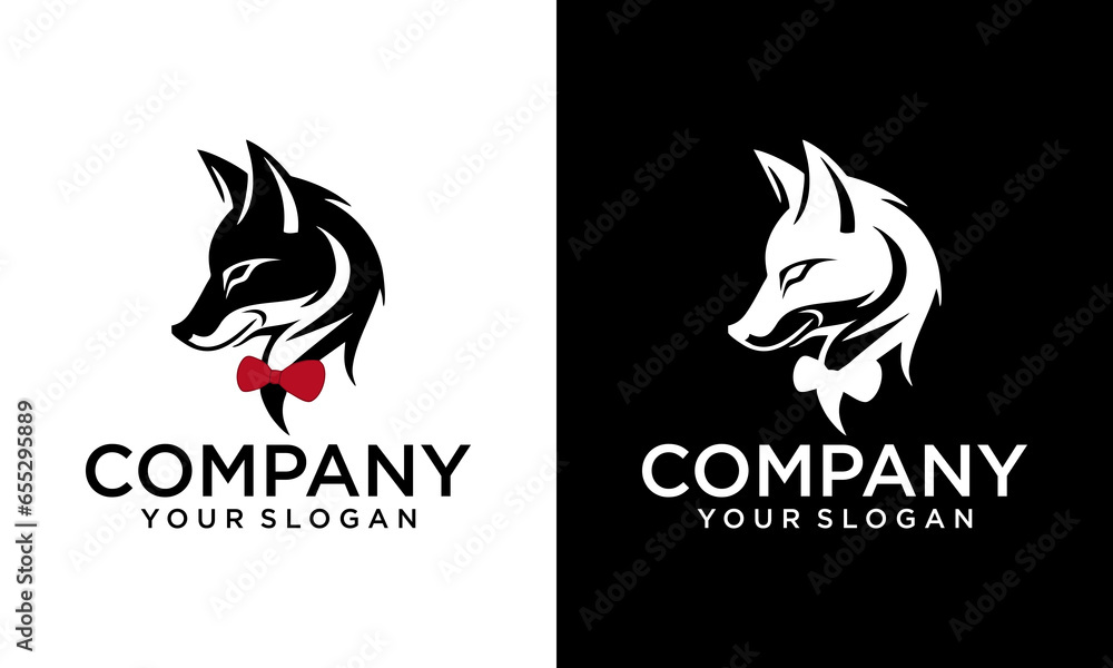 Obraz premium Fox logo simple minimalist design, vector modern animal logo