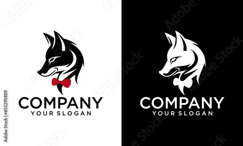 Fox logo simple minimalist design, vector modern animal logo