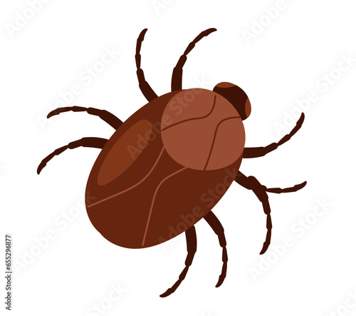 Cockroach moth mite bug roach isolated on white background. Vector flat graphic design illustration