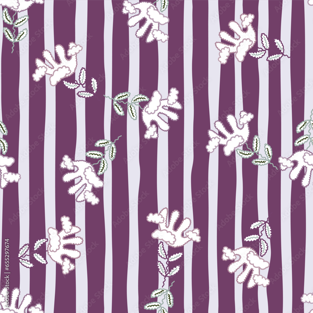 Cute unusual flower and cloud seamless pattern. Simple stylized flowers background. Cute unusual flower and cloud seamless pattern. Simple stylized flowers background.