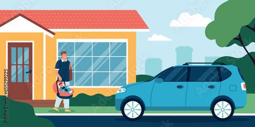 Baby Car Seat Illustration