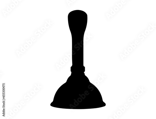 Drain plunger silhouette vector art white background