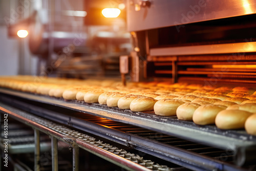production of bakery on background