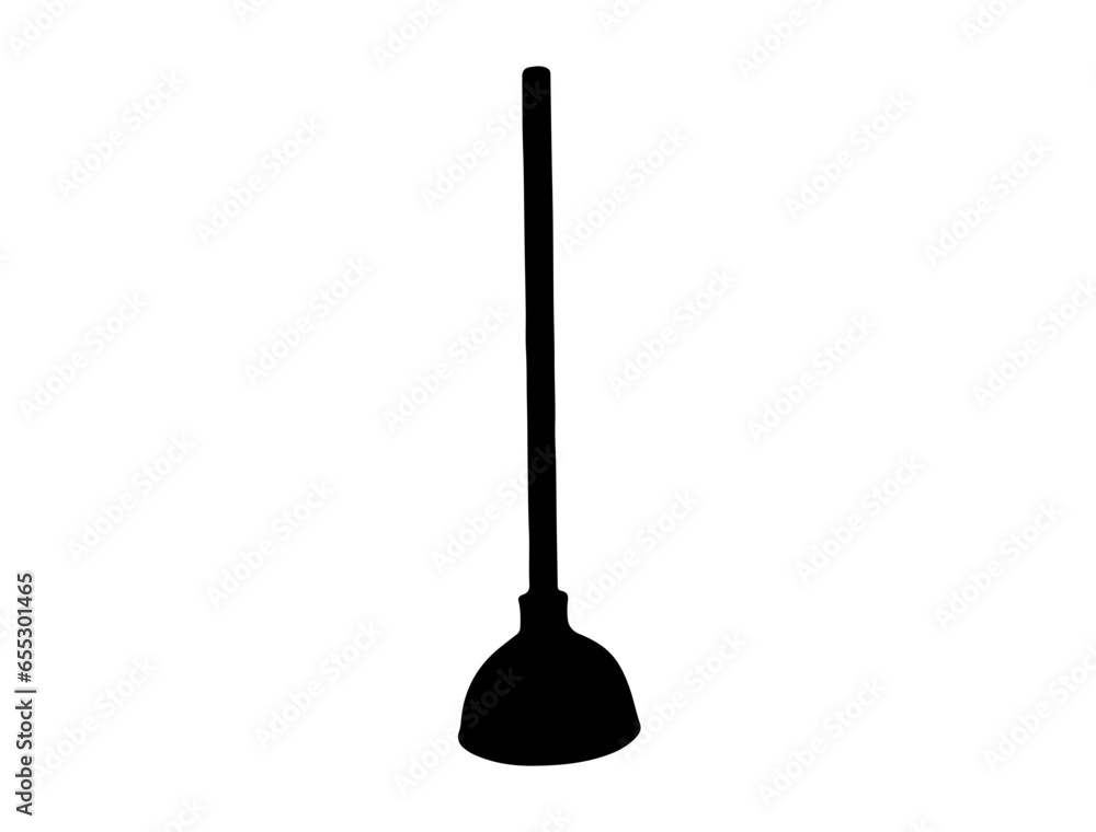 Toilet plunger silhouette vector art white background Toilet plunger silhouette vector art white background