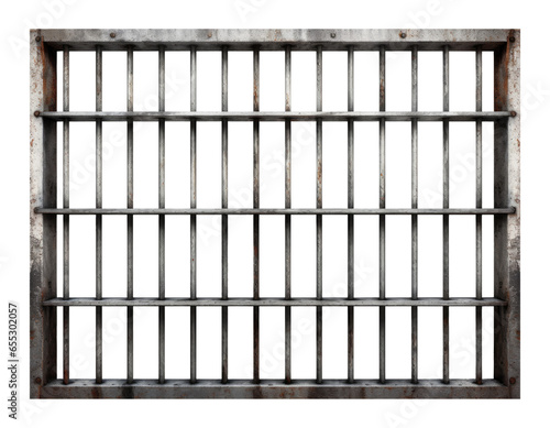 Prison Iron Bars Isolated on Transparent Background
