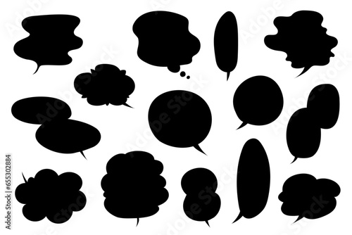  シンプルな手描き吹き出しベクターイラストセット